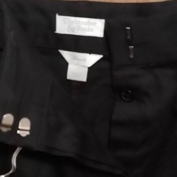 🚨B2G1 CHRISTOPHER & BANKS Black Silver Botton Down Swing Flare Midi Skirt - Picture 3 of 10